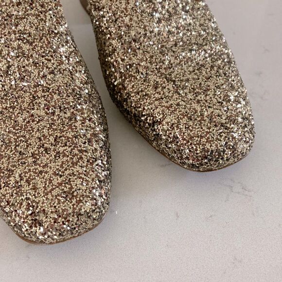 Madewell The Willa Loafer Mules Gold Shiny Glittering Slip-Ons Size 9 - Picture 5 of 8